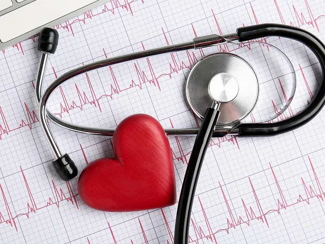 EKG mit Herz und Stethoskop